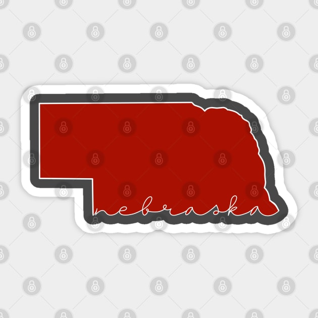 Nebraska - Minimalist Sticker by A + J Creative Co